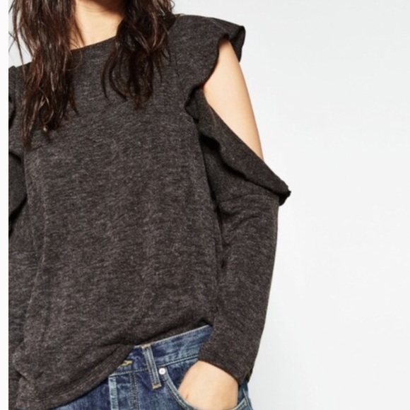 Zara Sweaters - Zara Tan Open Shoulder Sweater